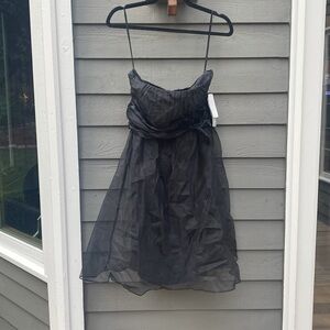 Black cocktail dress by Nine West, size 6 NWT two layers!  Strapless  So cute!